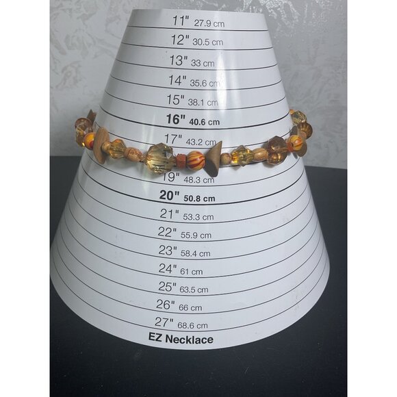 Colorful Beaded Necklace With Wooden Accents & Earthy Tones - Picture 2 of 4